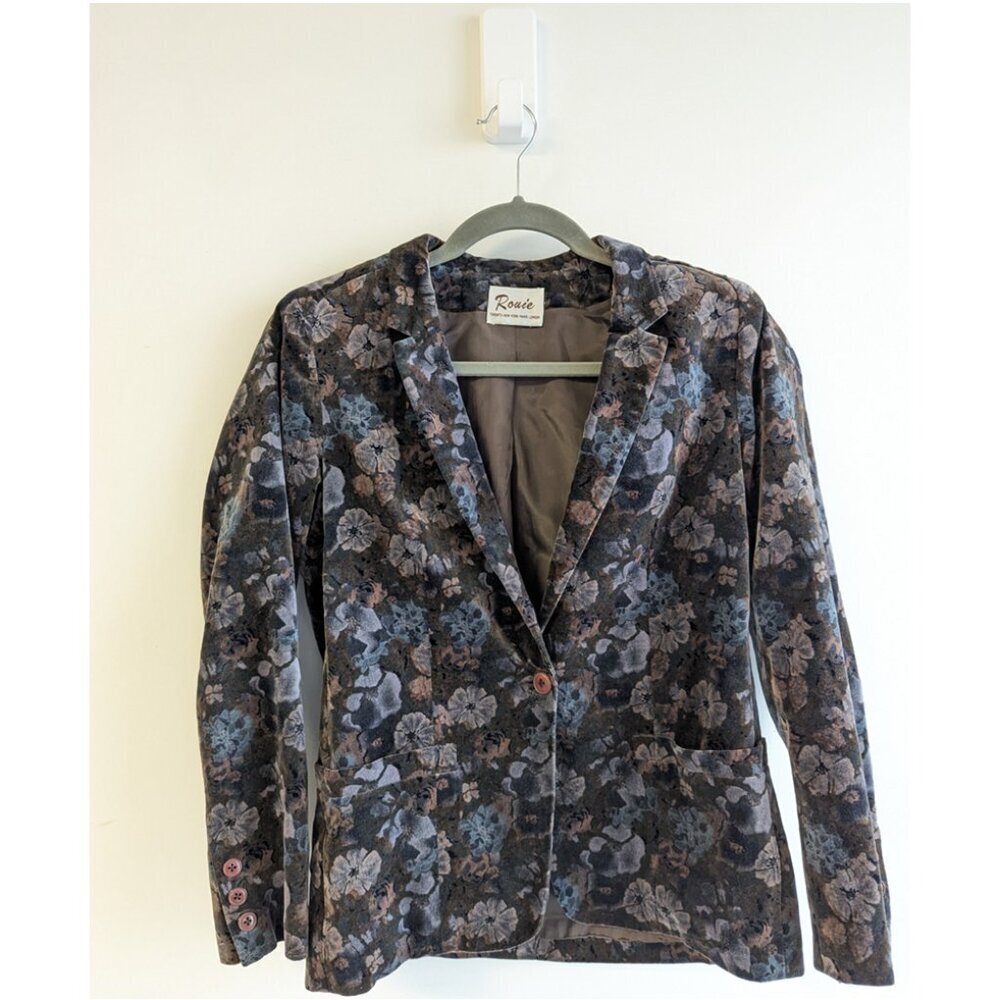 Vintage Rouie Floral Velour Blazer